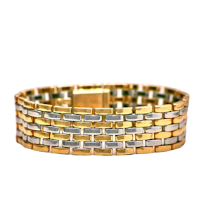 Cartier Maillon Panthère Bracelet | French c.1980s, 18ct Gold & Steel, 1980s
