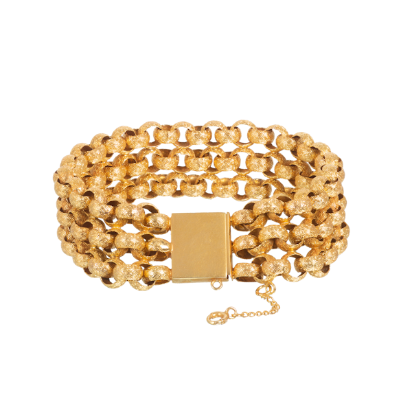 18ct Gold Georgian Belcher Chain Bracelet - image 1