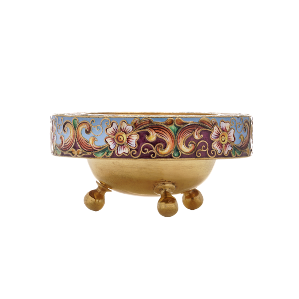 Antique Russian silver gilt and shaded enamel salt cellar, Moscow, by Fedor Ruckert, circa 1900 - image 1