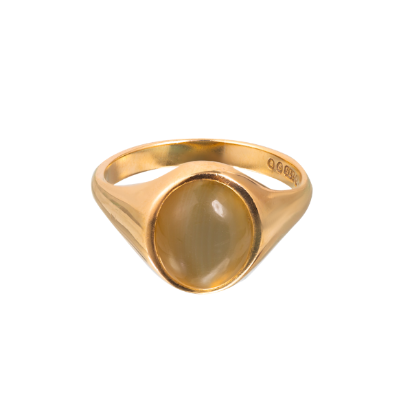 Cabochon Agate Signet Ring - image 1