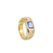 18ct Gold Sapphire Diamond Gyspy Ring - image 1