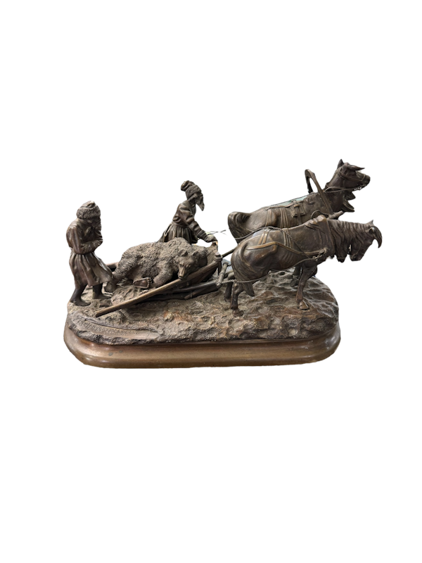 19th century Russian bronze 'The Return after the Hunt' by Evgeny Naps. - image 1