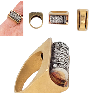1930's French 'Tank' Gold and diamond ring SKU: 7383 DBGEMS