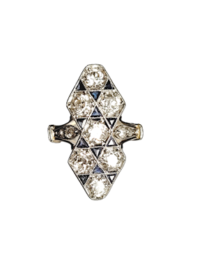 Unique Edwardian sapphire and diamond dress ring SKU: 7377 DBGEMS