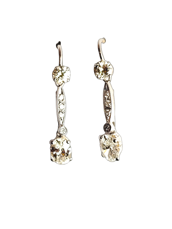 Oval diamond drop earrings SKU: 7375 DBGEMS - image 1