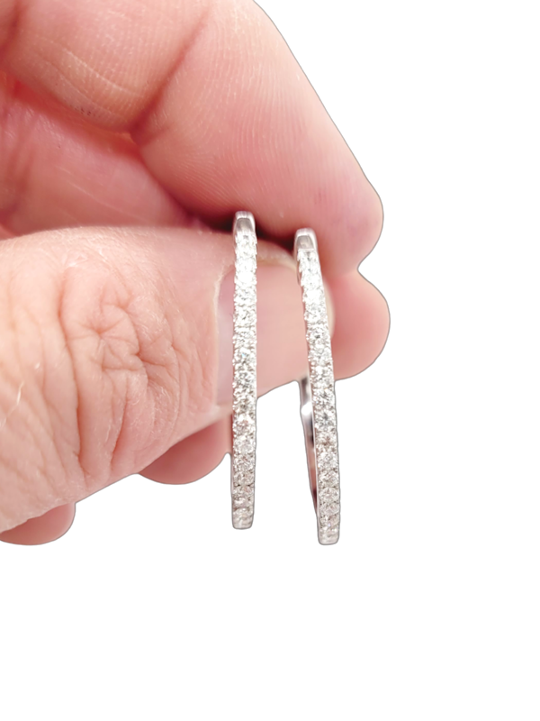 Pair of diamond hoop earrings SKU: 7366 DBGEMS - image 1