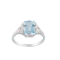 Aquamarine Diamond Platinum Ring - image 1