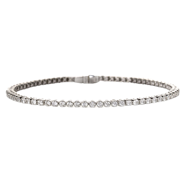 Modern Diamond and Platinum Line Bracelet 1.92ct - image 1