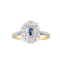 Deco Diamond Sapphire Ring - image 1