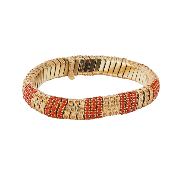 Cartier 18kt.yellow gold and red gem Signori and Bondioli bracelet. - image 1