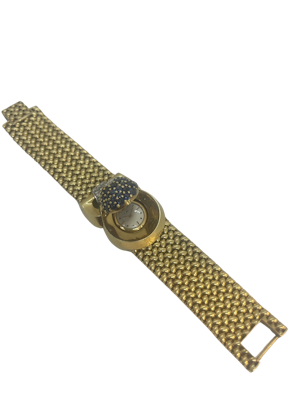 Beautiful 1950,s 18ct gold diamond sapphire wristwatch by Eska at Deco&Vintage Ltd