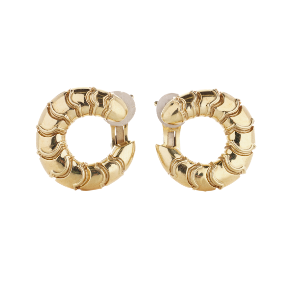 Marina B. Milan 18kt gold scallop design earrings - image 1