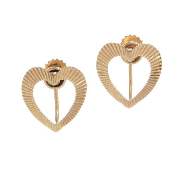 Tiffany & Co.14kt. gold open-heart earrings - image 1