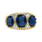 Vintage Sapphire Diamond Half Hoop Ring SADDINGTONS JEWELLERY STAND 375 - image 1