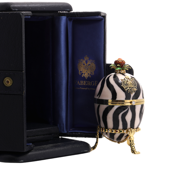 Fabergé limited edition 18kt gold decorative egg with gemstones - image 1
