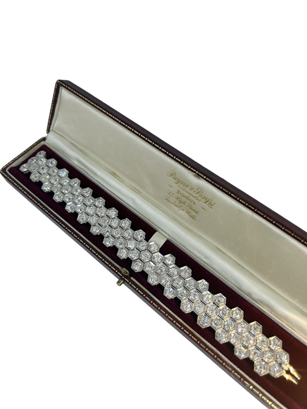 Beautiful and different vintage diamond platinum bracelet at Deco&Vintage Ltd - image 1