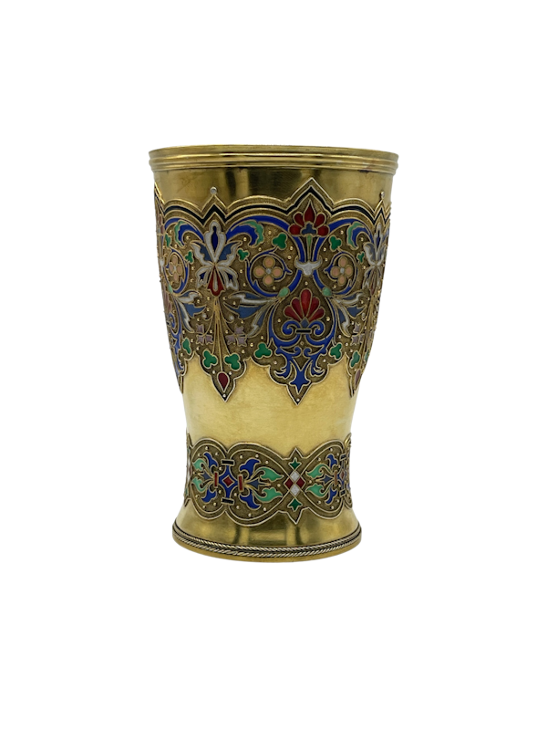 Russian silver gilt and cloisonné enamel beaker, Moscow, 1881 by Maria Adler. - image 1