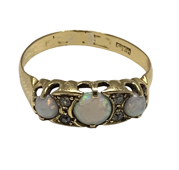 Victorian Opal and Diamond Ring - image 1