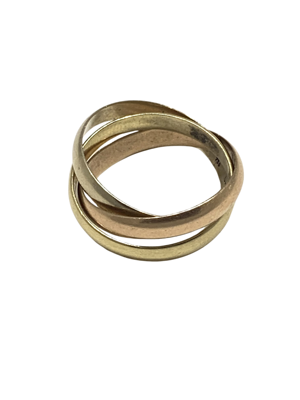 18ct Three Coloured Russian Wedding Ring - image 1