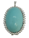 Large Persian Turquoise and Diamond platinum pendant/brooch at Deco&Vintage, stand 324 - image 1