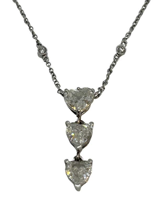 Lovely Graduated Diamond Heart pendant,Deco&Vintage,stand 324 - image 1