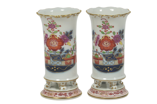 Pair of Meissen spill vases - image 1