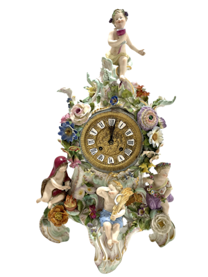Meissen figural mantel clock