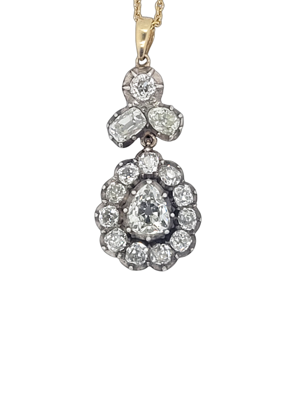 Antique old mine cut diamond pendant SKU: 7505 DBGEMS - image 1