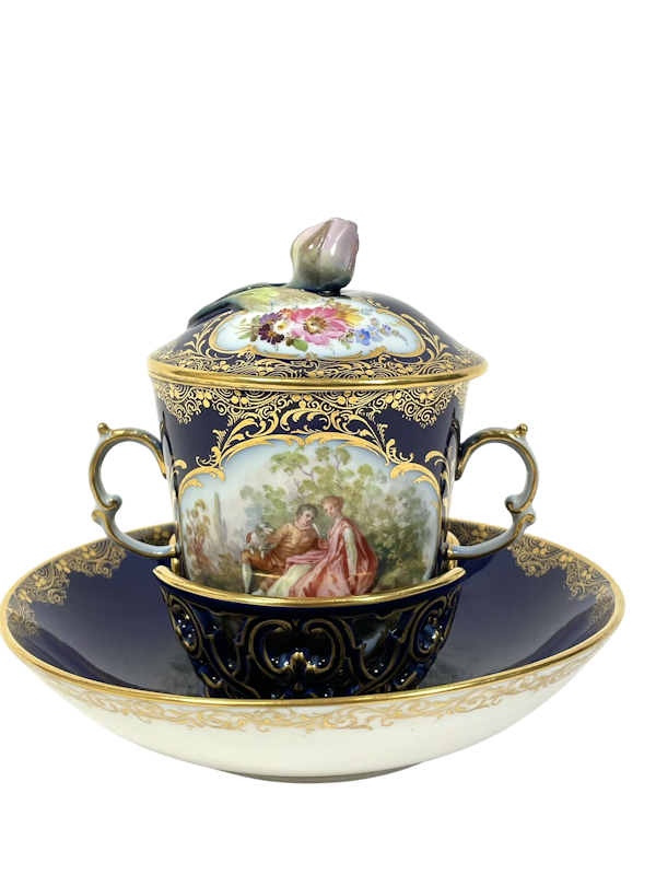 Meissen trembleuse cup,cover & saucer - image 1