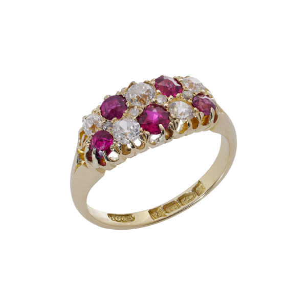 Antique Victorian Diamond and Ruby Ring - image 1