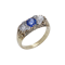 Victorian 18kt gold and diamond and sapphire ring - image 1