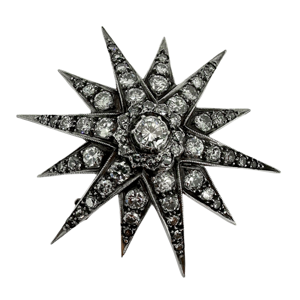 Antique Diamond Star Brooch. Saddingtons 375 - image 1