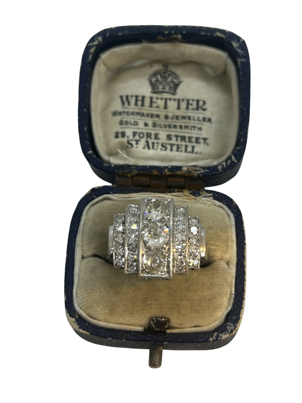 Lovely Art Deco French diamond platinum ring at Deco&Vintage Ltd - image 1