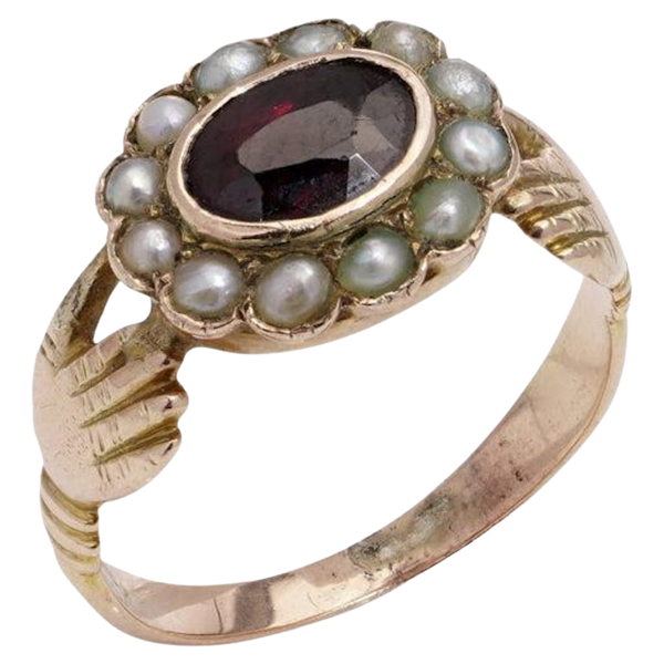 Georgian Fede ring in 15kt. gold mount - image 1