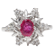 Vintage 18kt. White Gold 1.00 Ct. Ruby Cluster Ring - image 8