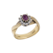 9kt yellow gold ruby and diamond cluster ring - image 1