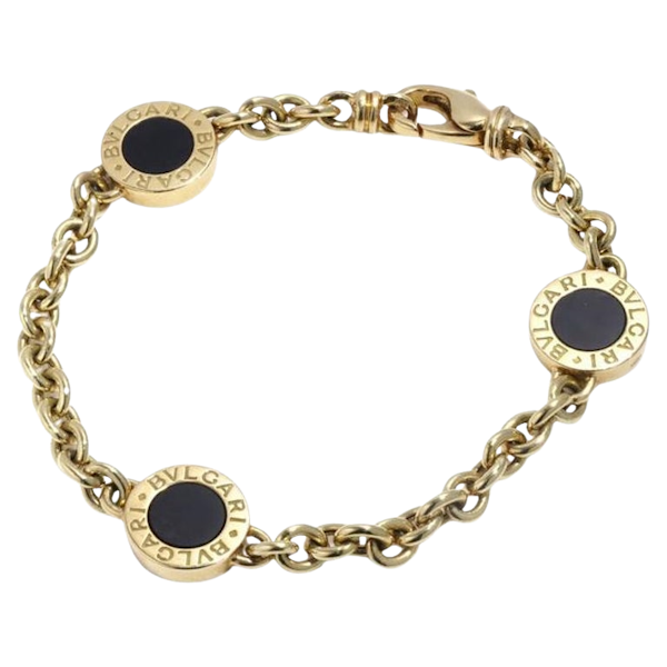 Bvlgari Link Bracelet in 18kt Yellow Gold and Black Onyx plaques - image 1