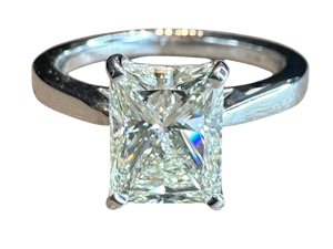 A Radiant Cut Diamond Solitaire