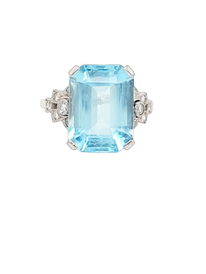 Art deco Aquamarine and diamond dress ring SKU: 7707 DBGEMS