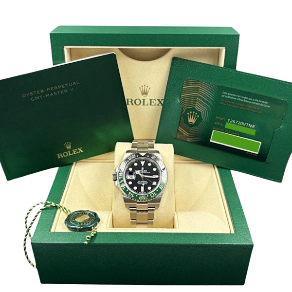 ROLEX GMT MASTER II SPRITE 'LEFT HANDED' BLACK/GREEN FULL SET 2022 - image 1