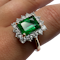 Emerald Diamond Rectangular Cluster Ring - SADDINGTONS JEWELLERY Stand 375 - image 1