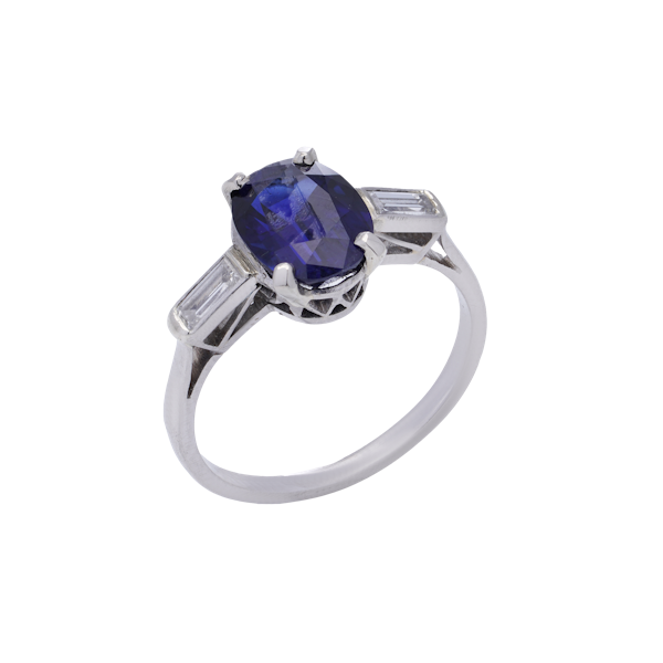 Platinum Diamond Burma Sapphire ring ( Not heated ) - image 1