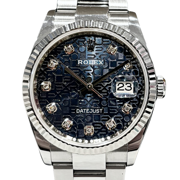 ROLEX DATEJUST BLUE FACTORY DIAMOND FULL SET 2021 WITH TAGS - image 1