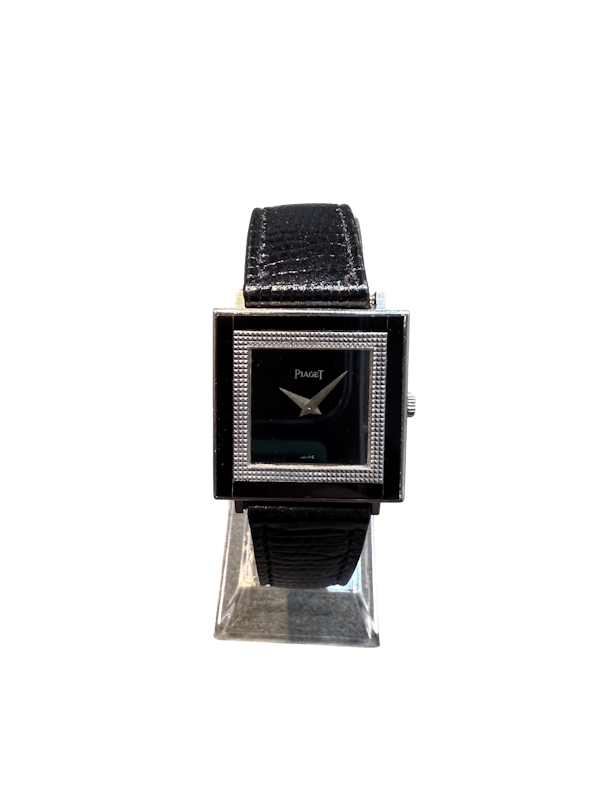 Piaget Onyx Dress Watch 18k White Gold- 1980s - Ref.9336 - image 1