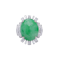 Vintage 14kt. white gold jade diamond cluster ring - image 1