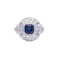 Art Deco Platinum Diamond Sapphire ring - image 1