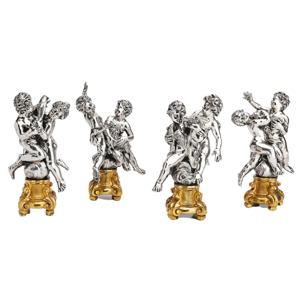 Luigi Avolio set of four 800. silver and ormolu figural groups - image 1