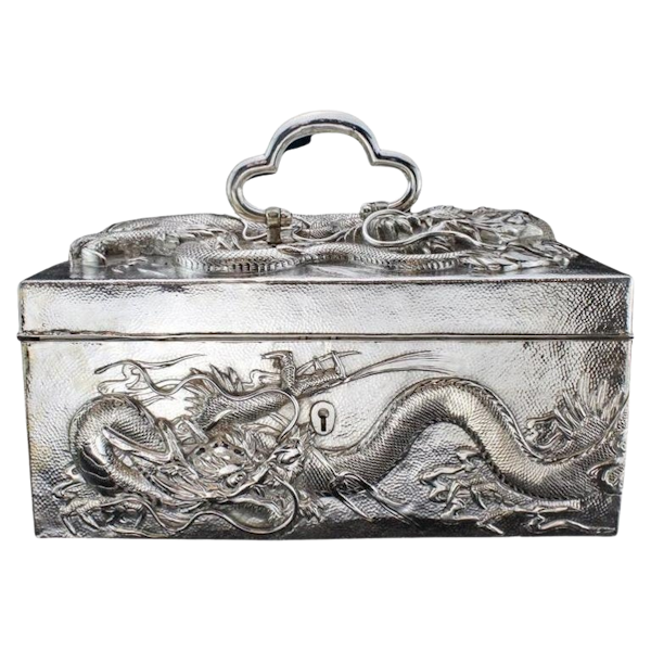 Antique Japanese silver cigar box - image 1