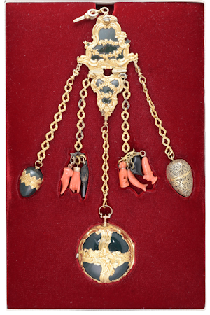 Rare Gold and Bloodstone Chatelaine Watch