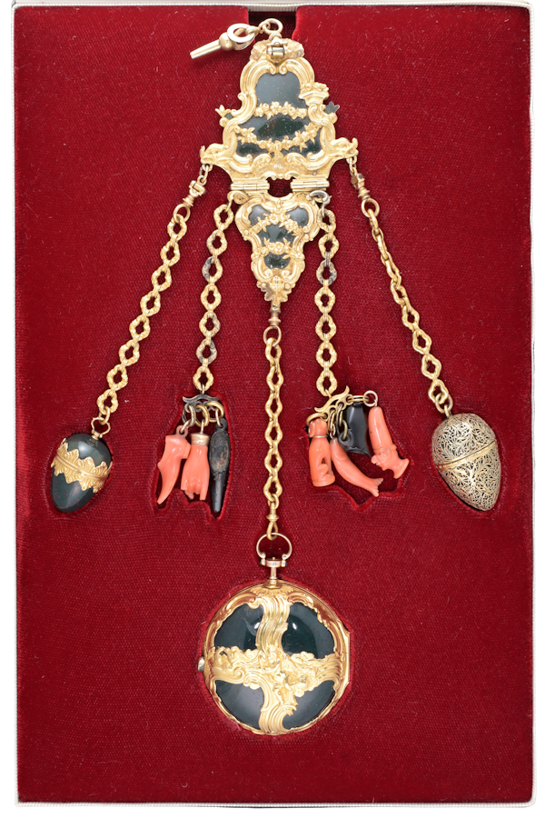 Rare Gold and Bloodstone Chatelaine Watch - image 1